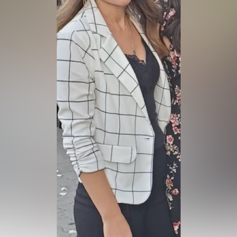 Crescent & Willough White Blazer Jacket